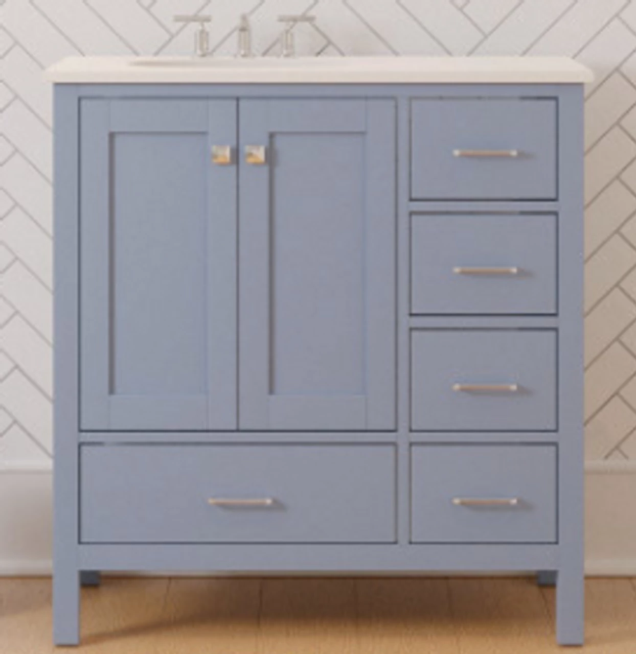 Royal Breeze Collection 36 Inch Polar Blue Bathroom Vanity Left Offset 3 Royal Breeze Collection 36 Inch Polar Blue Bathroom Vanity Left Offset