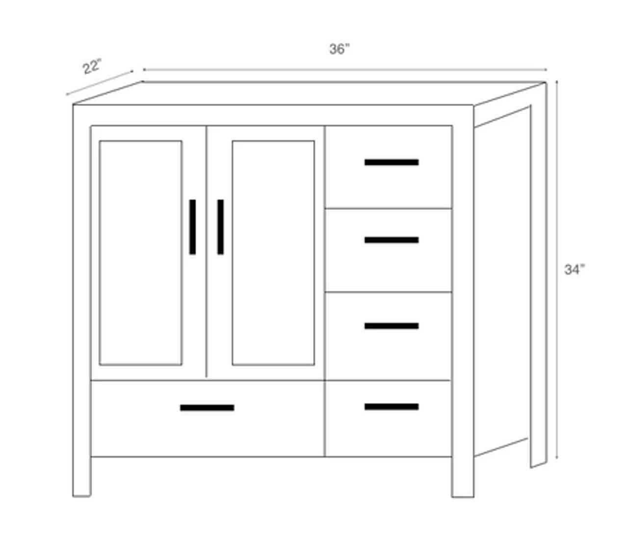 Royal Breeze Collection 36 Inch Polar Blue Bathroom Vanity Left Offset 5 Royal Breeze Collection 36 Inch Polar Blue Bathroom Vanity Left Offset - Image 3