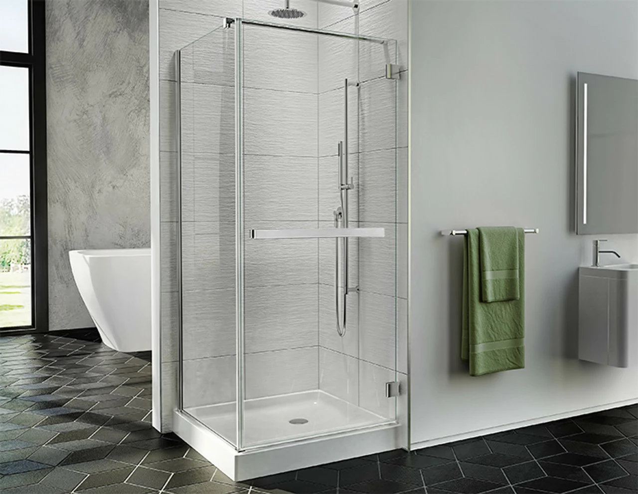 Fleurco PJC3636-11-40 Fleurco Pura Cube 30 3/16" - 30 9/16" Frameless Shower Door With Return Panel And Wall-Mount Hinges With Dimensions: 75"H X 36" X 36" W | Approx. Entry: 32" And Finish: Chrome 3 Fleurco PJC3636-11-40 Fleurco Pura Cube 30 3/16" - 30 9/16" Frameless Shower Door With Return Panel And Wall-Mount Hinges With Dimensions: 75"H X 36" X 36" W | Approx. Entry: 32" And Finish: Chrome