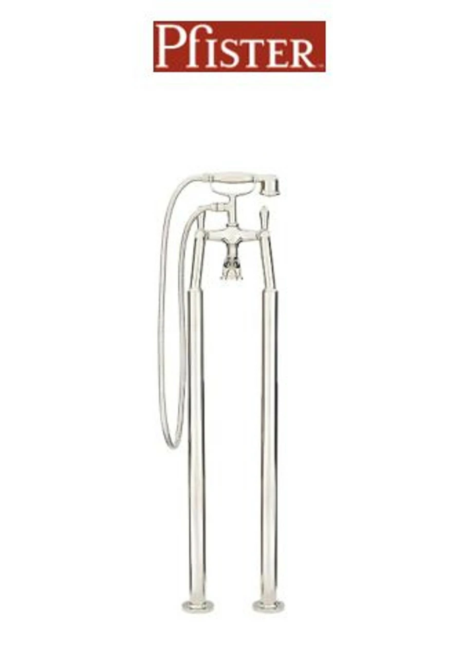 Pfister Freestanding Floor Mounted Tub Filler With Metal Lever Handles - Includes Personal Hand Shower 5 Pfister Freestanding Floor Mounted Tub Filler With Metal Lever Handles - Includes Personal Hand Shower - Image 3