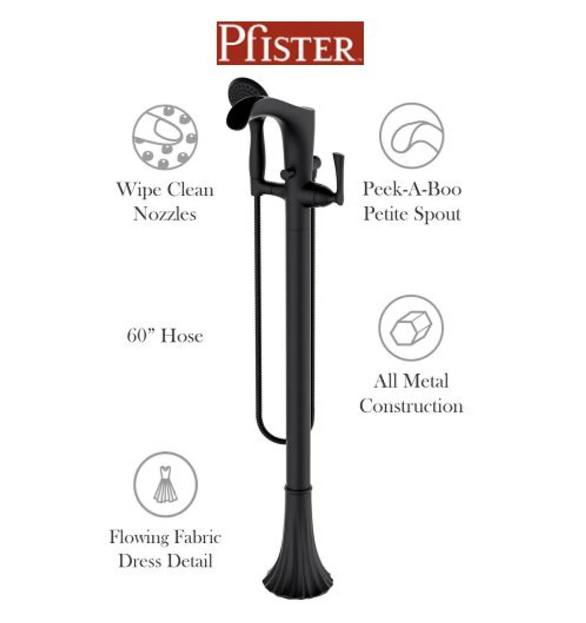 Pfister Rhen Free Standing Tub Filler - Includes Hand Shower 7 Pfister Rhen Free Standing Tub Filler - Includes Hand Shower - Image 5