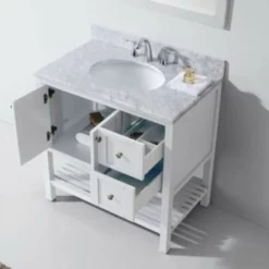 Royal Daytona 36 Inch White Double Sink Bathroom Vanity -Royal Sales Store ROY 2.1 93485.1655224900