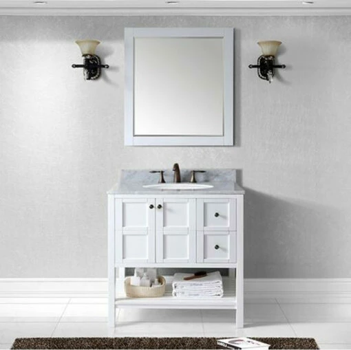 Royal Daytona 36 Inch White Double Sink Bathroom Vanity