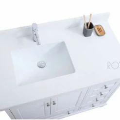 Royal Keyes 36 Inch White Offset Left Sink Bathroom Vanity -Royal Sales Store ROY 3.5 00614.1655225693