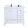Royal Keyes 36 Inch White Offset Left Sink Bathroom Vanity