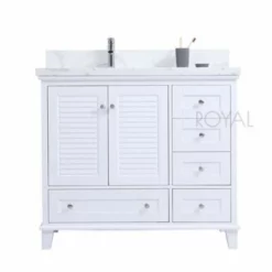 Royal Keyes 36 Inch White Offset Left Sink Bathroom Vanity