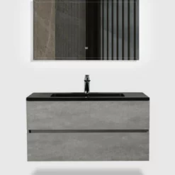 Royal Treviso 36" Grey / Black Top Wall Mounted Bathroom Vanity