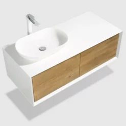 Royal Novara 48" White / Wood Wall Mounted Double Bathroom Vanity -Royal Sales Store R Fiona 2.1 51311.1673043110