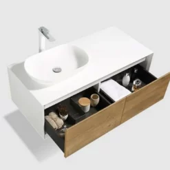 Royal Novara 48" White / Wood Wall Mounted Double Bathroom Vanity -Royal Sales Store R Fiona 2.3 93102.1673043110