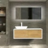 Royal Novara 55" White / Wood Wall Mounted Double Bathroom Vanity -Royal Sales Store R Fiona 3.2 98897.1673043122