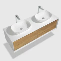Royal Novara 63" White / Wood Wall Mounted Double Bathroom Vanity -Royal Sales Store R Fiona 4.1 70545.1673043148