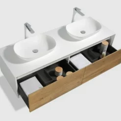 Royal Novara 63" White / Wood Wall Mounted Double Bathroom Vanity -Royal Sales Store R Fiona 4.2 40823.1673043148