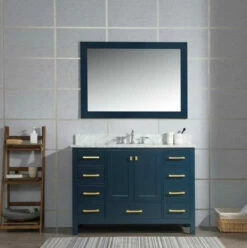 Royal Hollywood 55 Inch Navy Blue Bathroom Vanity With Stone Top