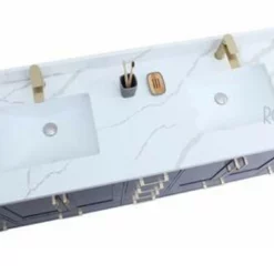 Royal Hollywood 84 Inch Navy Double Sink Bathroom Vanity With Stone Top And Sinks -Royal Sales Store Royal Vanity 6.3 88081.1651858644