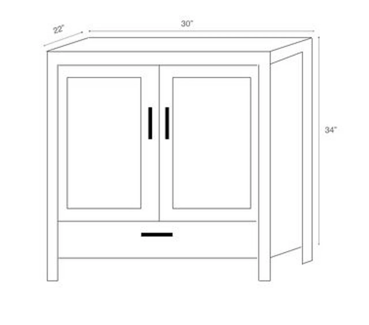 Royal Stuart Collection 24 Inch White Bathroom Vanity W Carrera Marble Top 4 Royal Stuart Collection 24 Inch White Bathroom Vanity W Carrera Marble Top - Image 2