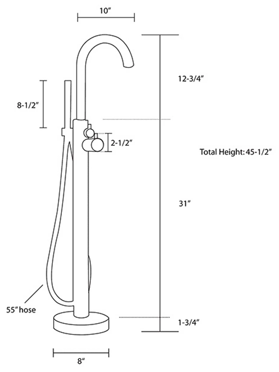 Royal Panama Gooseneck Freestanding Tub Filler 4 Royal Panama Gooseneck Freestanding Tub Filler - Image 2