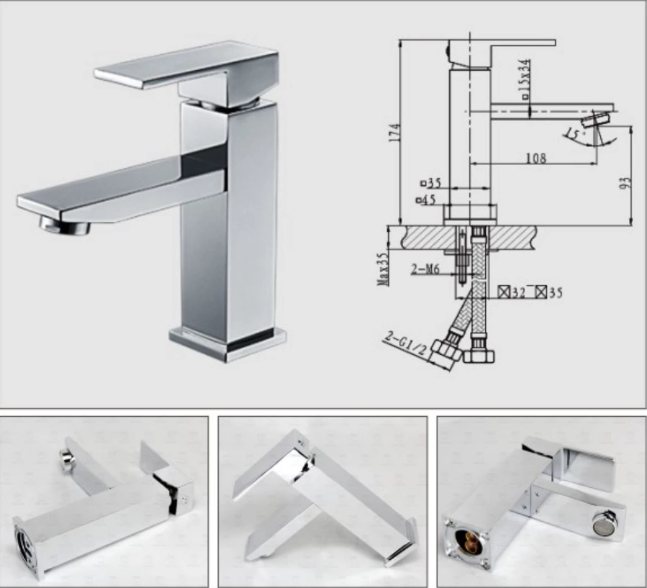 Royal Nova Single Bathroon Faucet Chrome 4 Royal Nova Single Bathroon Faucet Chrome - Image 2