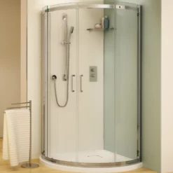 Fleurco | Apollo 40" X 75" Curved Glass Door And Panel Chrome