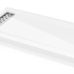 Fleurco ABE Quad Reversible Acrylic Shower Base With Side Drain Position & Linear Drain Cover