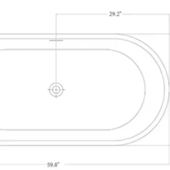 Royal 59" Acrylic Double Ended Flatbottom Freestanding Bathtub In Matte Black