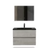 Pisa-Wall Mounted Bathroom Vanity With Black Quartz Integrated Top&Sink - 24 In -Royal Sales Store TONA 24 1.1 42083.1672430769