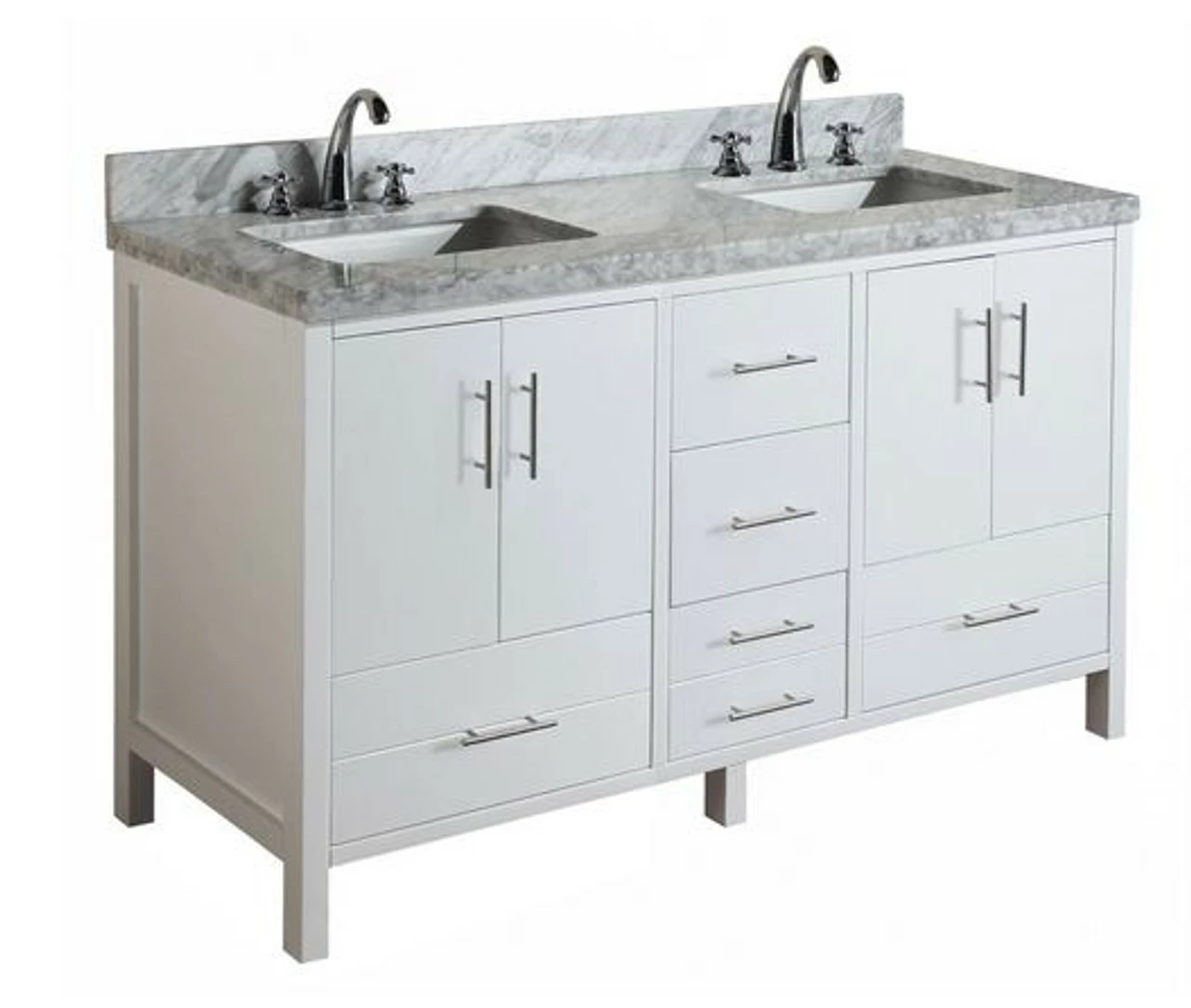 Royal Ultra 60 Inch White Double Sink Bathroom Vanity 4 Royal Ultra 60 Inch White Double Sink Bathroom Vanity - Image 2