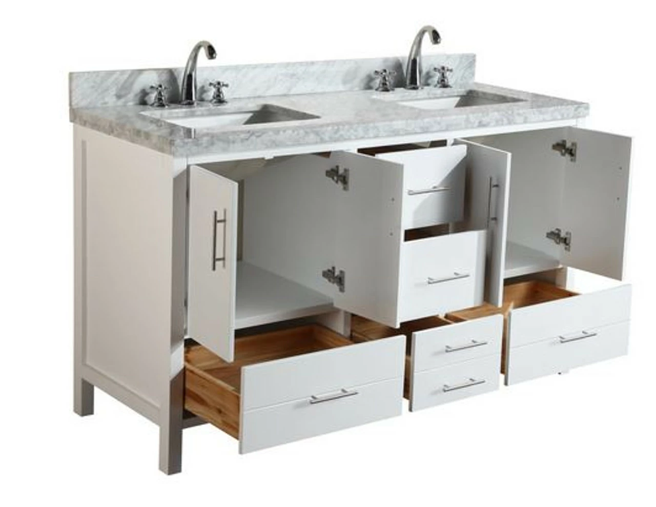 Royal Ultra 60 Inch White Double Sink Bathroom Vanity 5 Royal Ultra 60 Inch White Double Sink Bathroom Vanity - Image 3