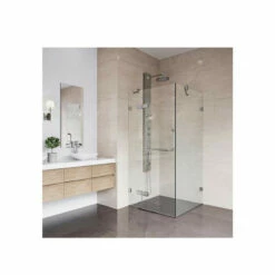 Vigo Monteray 73-3/8" High X 32" Wide X 30-1/4" Deep Hinged Frameless Shower Enclosure With 3/8" Glass