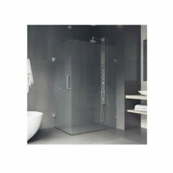Vigo Pacifica 73-3/8" High X 48" Wide X 34-1/8" Deep Hinged Frameless Shower Enclosure With 3/8" Glass