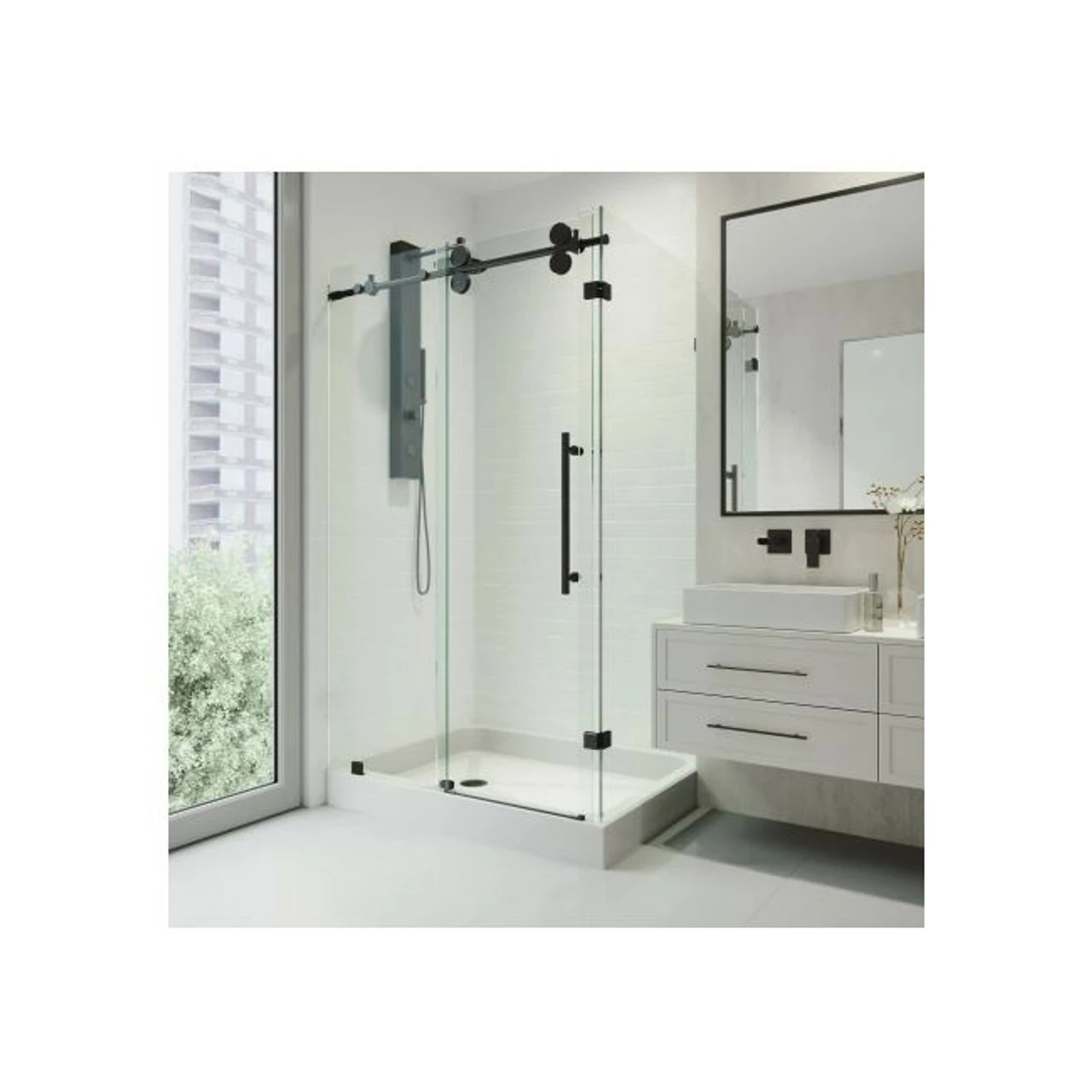 Vigo Winslow 79-7/8" High X 48-1/8" Wide X 36-1/8" Deep Sliding Frameless Shower Enclosure 4 Vigo Winslow 79-7/8" High X 48-1/8" Wide X 36-1/8" Deep Sliding Frameless Shower Enclosure - Image 2