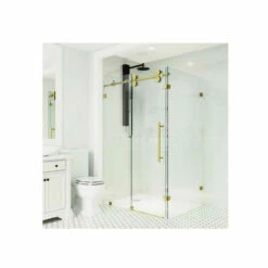 Vigo Winslow 74" High X 46-1/2" Wide X 34-5/8" Deep Sliding Frameless Shower Enclosure -Royal Sales Store VG605148 2 93229.1638114700