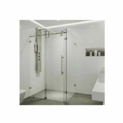 Vigo Winslow 74" High X 46-1/2" Wide X 34-5/8" Deep Sliding Frameless Shower Enclosure -Royal Sales Store VG605148 3 07135.1638114700
