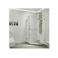 Vigo Piedmont 73-3/8" High X 40" Wide X 38-1/8" Deep Hinged Frameless Shower Enclosure With 3/8" Glass