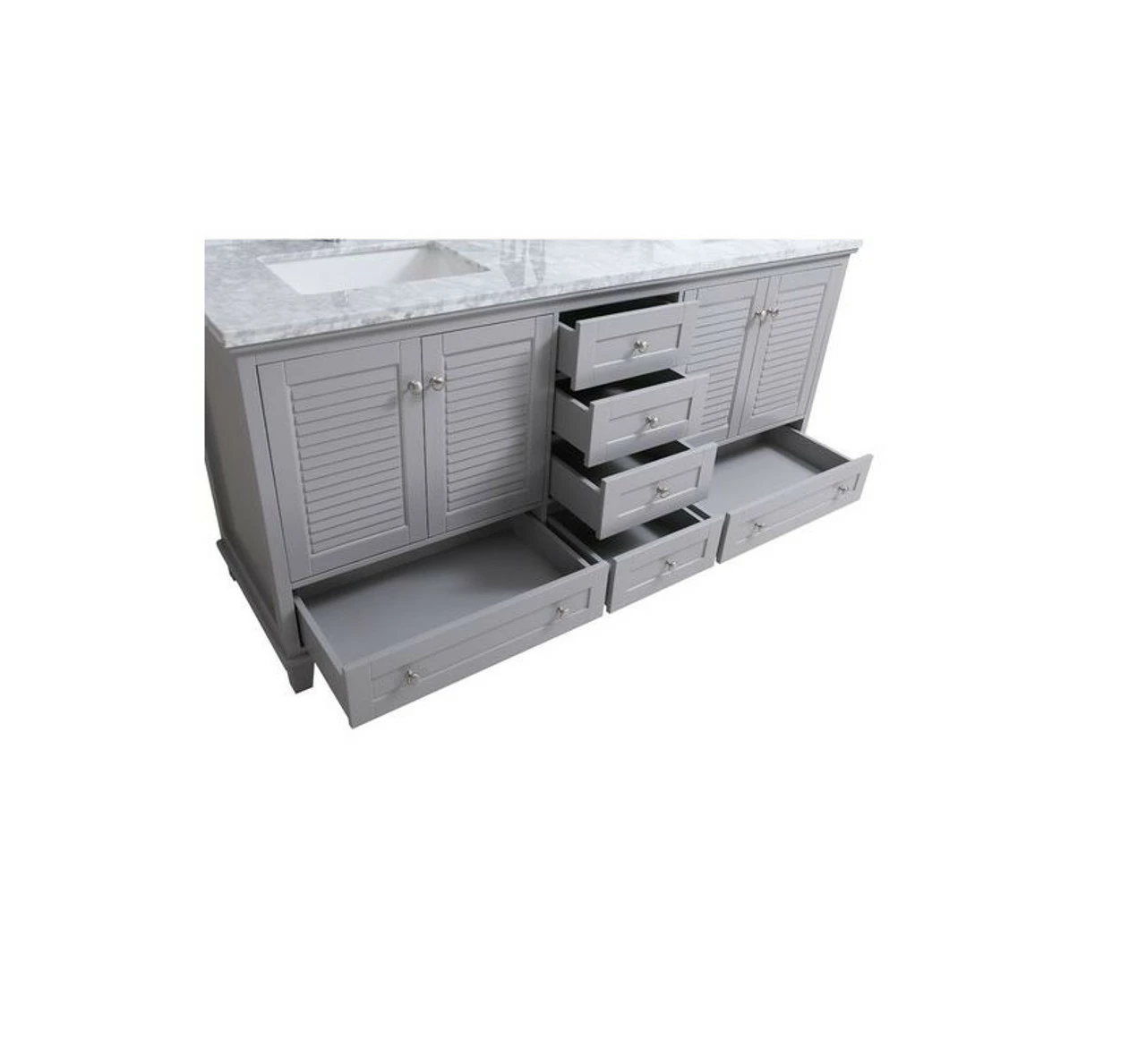 Royal Keys 72" Solid Wood Double Sink Bathroom Vanity With Quartz Top 6 Royal Keys 72" Solid Wood Double Sink Bathroom Vanity With Quartz Top - Image 4