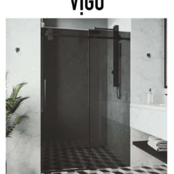 Vigo Elan 74" High X 60" Wide Sliding Frameless Shower Door