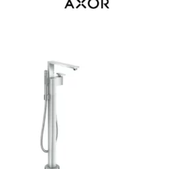 Axor Edge Floor Mounted Free Standing Tub Filler With Built-In Diverter And Hand Shower - Less Rough-In