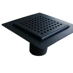 Royal 4 X 4" Matte Black Stainless Steel Shower Drain