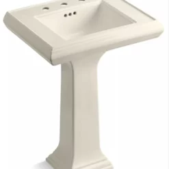 Kohler Memoirs Classic 24" Fireclay Pedestal Bathroom Sink With 8" Widespread Faucet Holes