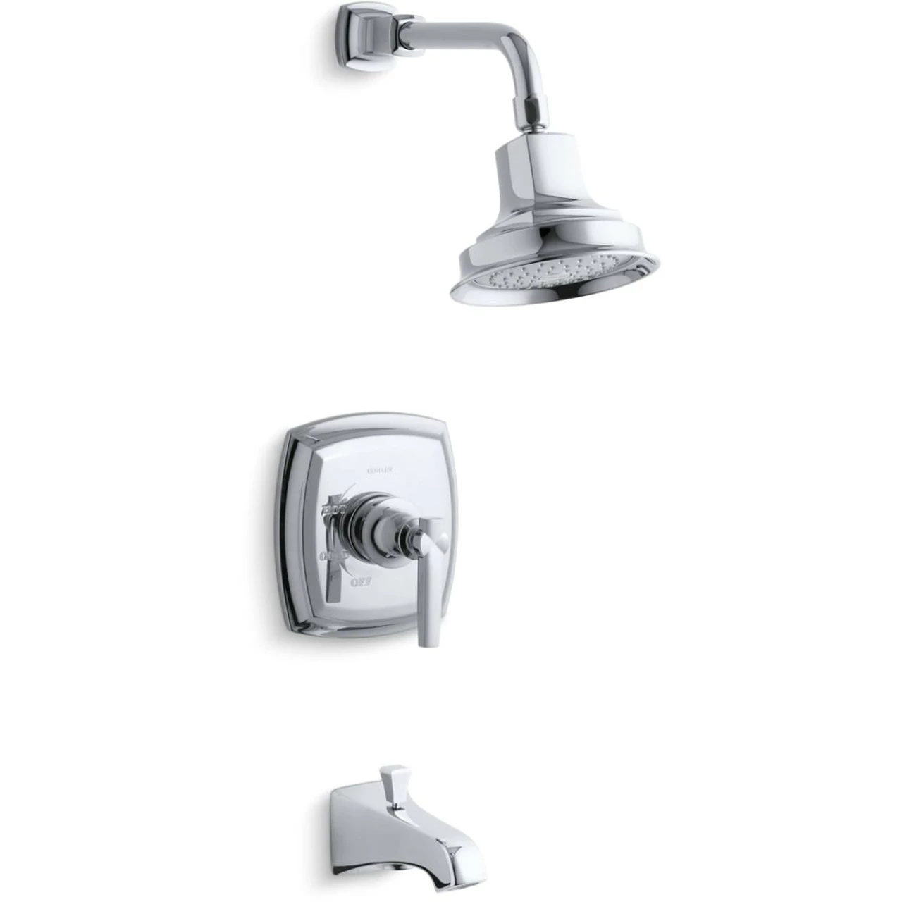 Kohler | Margaux® Rite-Temp® Bath And Shower Valve Trim With Lever Handle, NPT Spout And 2.5 Gpm Showerhead 3 Kohler | Margaux® Rite-Temp® Bath And Shower Valve Trim With Lever Handle, NPT Spout And 2.5 Gpm Showerhead