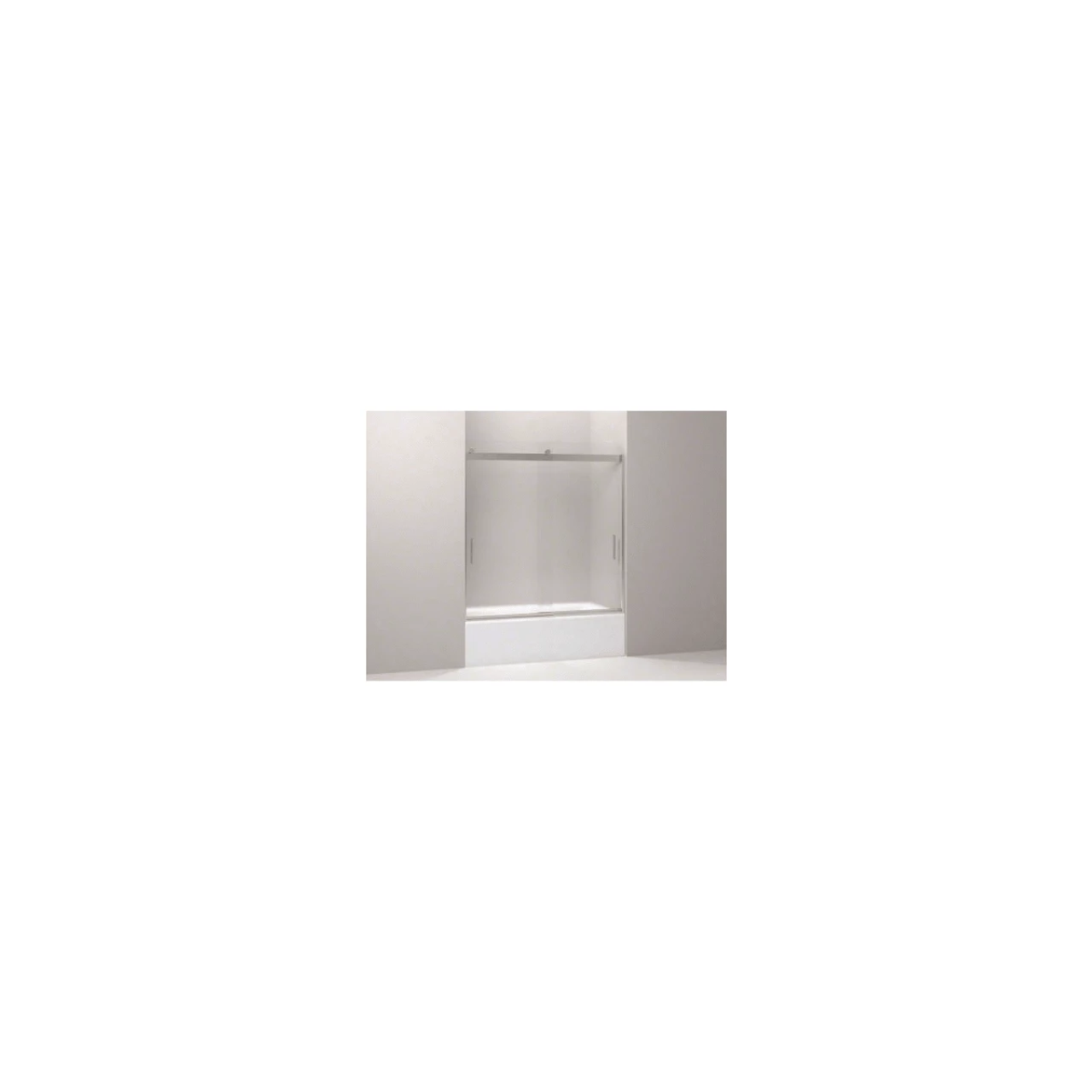 Kohler | Levity® Sliding Bath Door, 62" H X 56-5/8 - 59-5/8" W, With 1/4" Thick Frosted Glass And Blade Handles Brushed Nickel 7 Kohler | Levity® Sliding Bath Door, 62" H X 56-5/8 - 59-5/8" W, With 1/4" Thick Frosted Glass And Blade Handles Brushed Nickel - Image 5