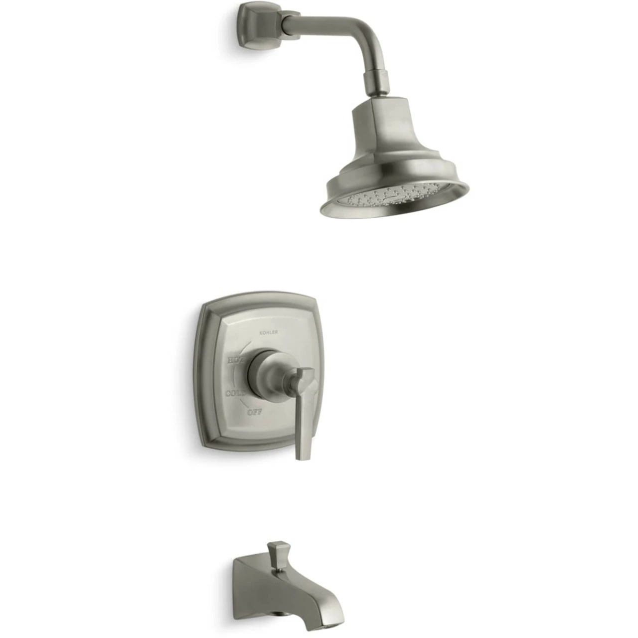 Kohler | Margaux® Rite-Temp® Bath And Shower Valve Trim With Lever Handle, NPT Spout And 2.5 Gpm Showerhead 5 Kohler | Margaux® Rite-Temp® Bath And Shower Valve Trim With Lever Handle, NPT Spout And 2.5 Gpm Showerhead - Image 3
