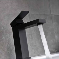Midnight Bathroom Single Hole Vanity Faucet Matte Black