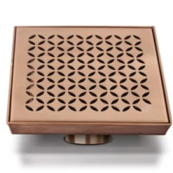 QM Lotus Center Drain 5 3/4"x 5 3/4" Bronze Finish