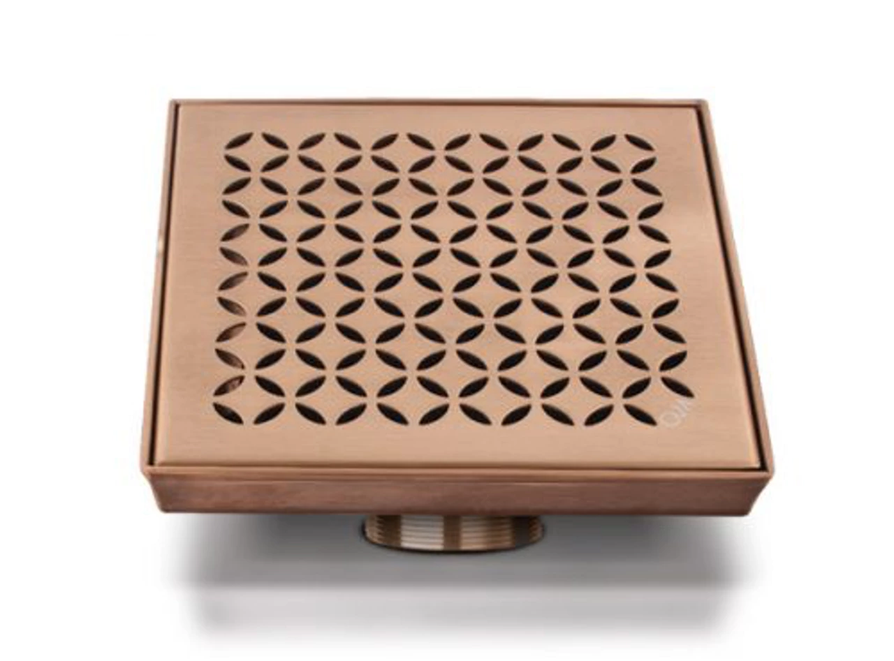 QM Lotus Center Drain 5 3/4"x 5 3/4" Bronze Finish 3 QM Lotus Center Drain 5 3/4"x 5 3/4" Bronze Finish