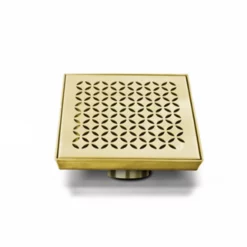 QM Lotus Center Drain 5 3/4"x 5 3/4" Gold Finish