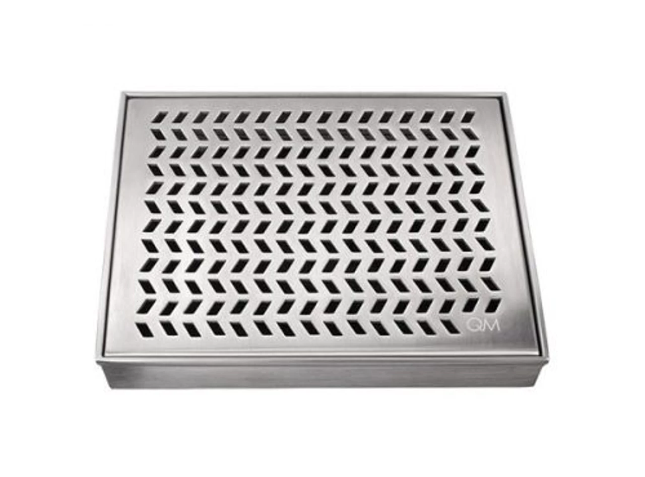 QM Nami Center Drain Satin Finish 4"x4" 3 QM Nami Center Drain Satin Finish 4"x4"