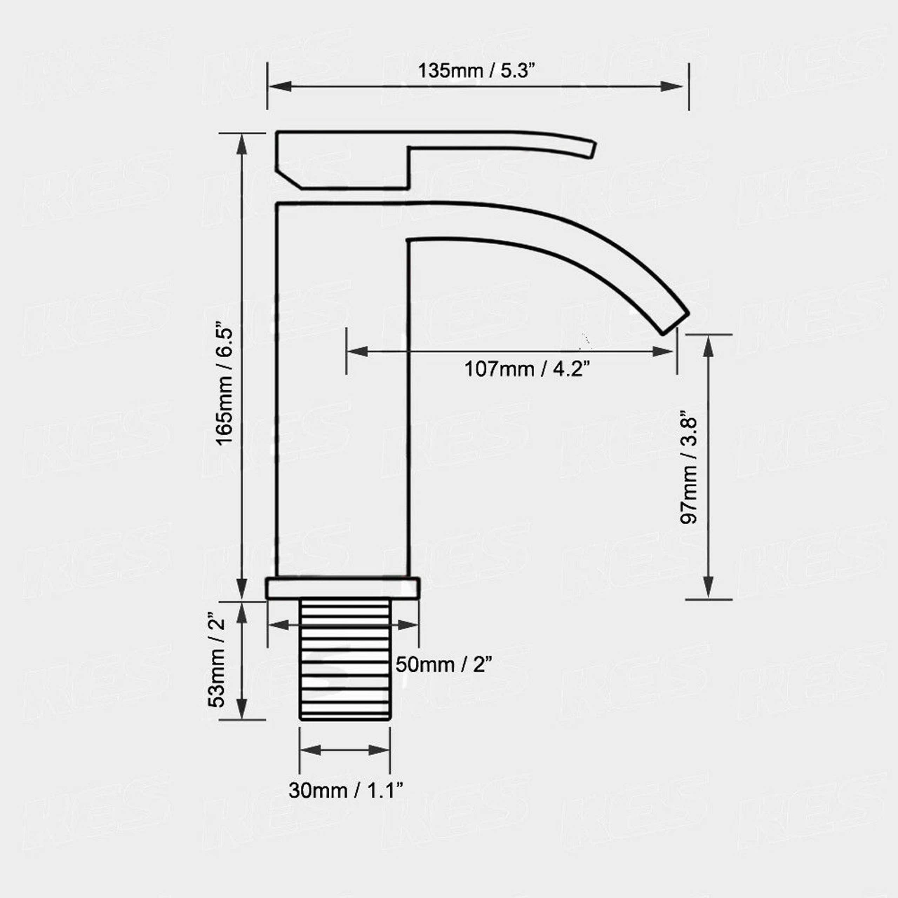 Single Handle Waterfall Faucet,Chrome 5 Single Handle Waterfall Faucet,Chrome - Image 3