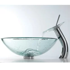 Donna 12" Waterfall Long Stem Glass Tray Faucet